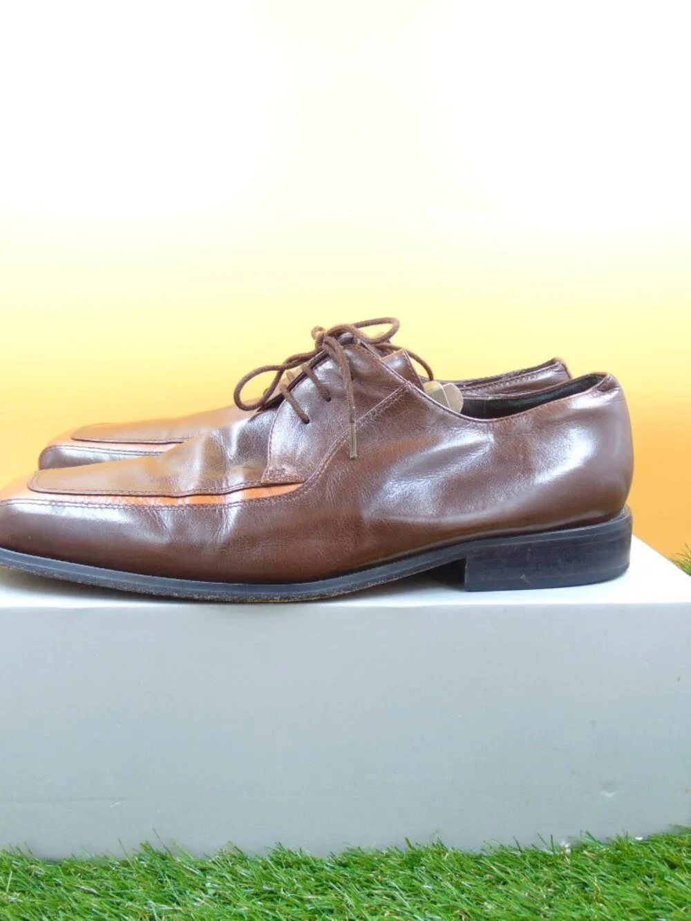 Vintage Giorgio Brutini Two Tone Leather Square Toe Dress Shoes 12M